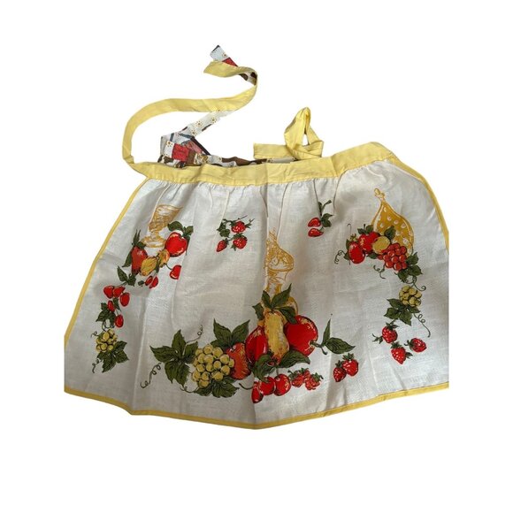 2 Vintage half Aprons and Cobbler Apron / Smock Fruit Retro - Picture 8 of 14
